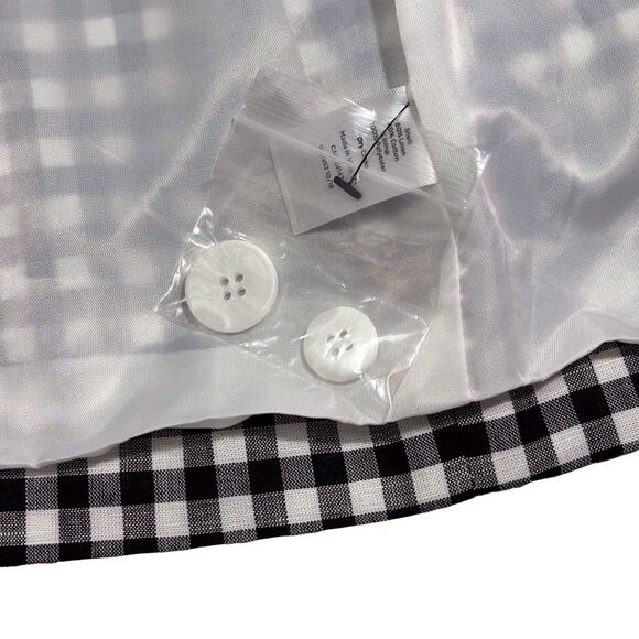 Talbots Classic Linen Blazer Gingham Black & White Single Breasted Size 12 NWOT - Picture 9 of 13